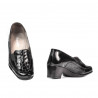Chaussures décontractées femme 614 croco verni noir