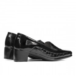 Chaussures décontractées femme 614 croco verni noir