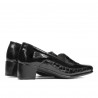 Chaussures décontractées femme 614 croco verni noir
