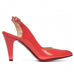 Sandales femme 1236 laqué rouge corail