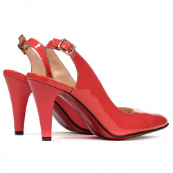 Sandales femme 1236 laqué rouge corail
