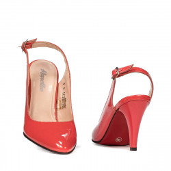 Sandales femme 1236 laqué rouge corail