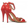 Sandales femme 1238 vernis rouge corail