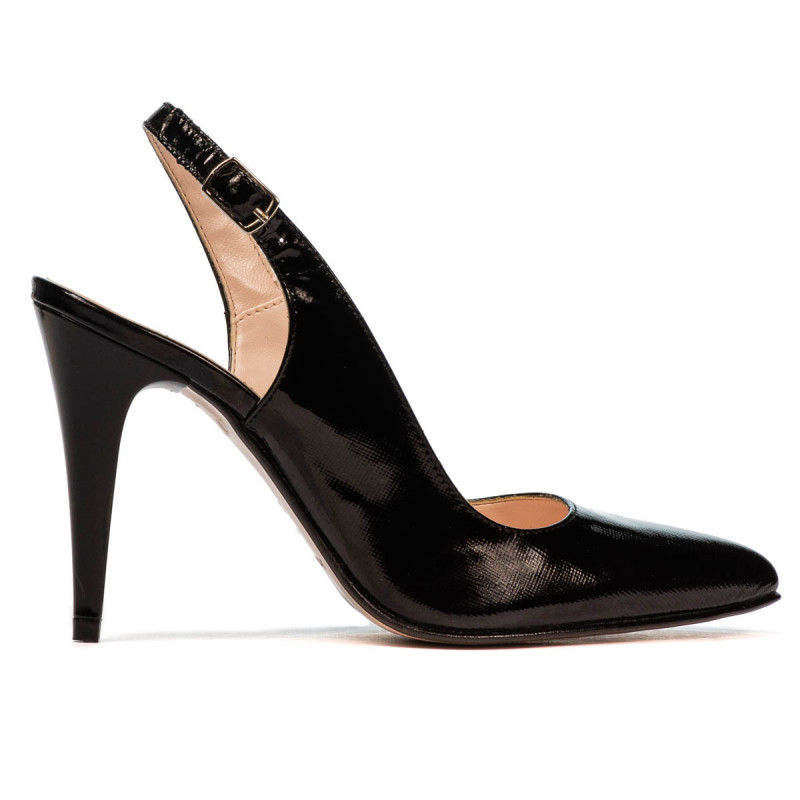 Sandales femme 1249 vernis noir satiné