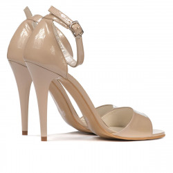 Sandales femme 1238 vernis beige nacré