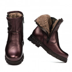 Bottines enfants 3020 violet nacré