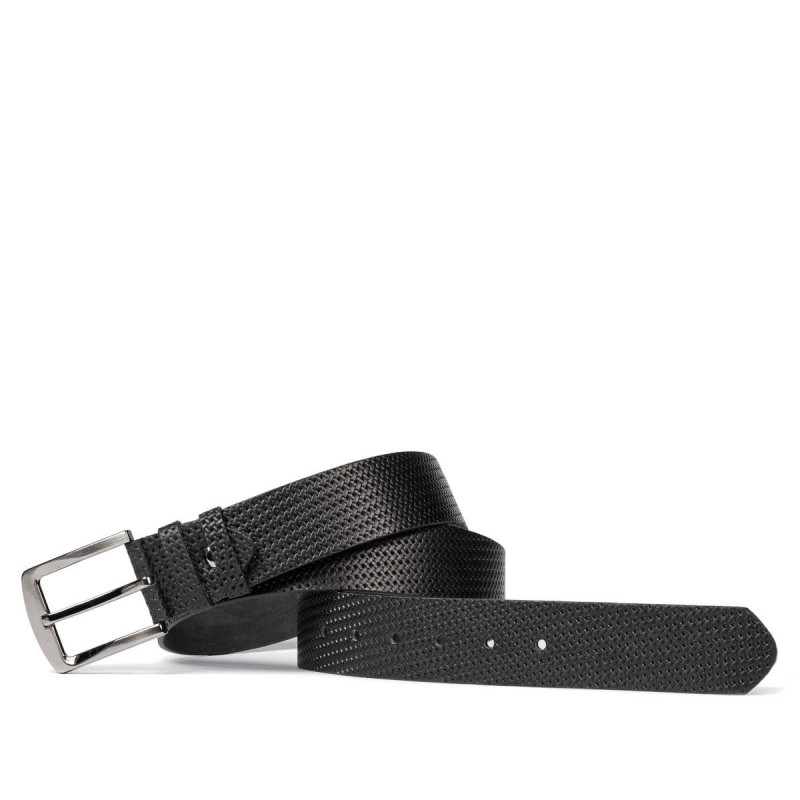 Ceinture homme 01b noir pressé