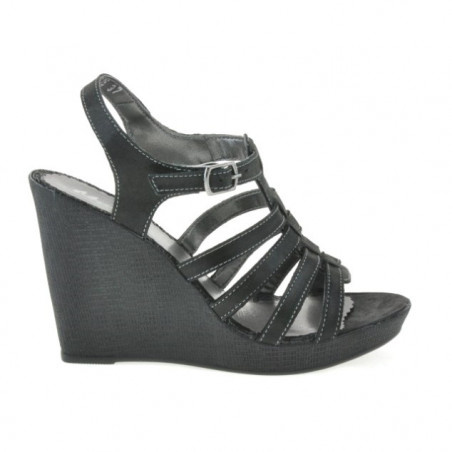 Sandales femme 575 noir satiné