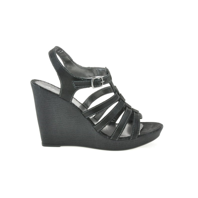 Sandales femme 575 noir satiné