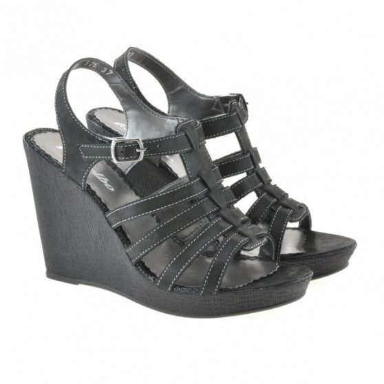 Sandales femme 575 noir satiné