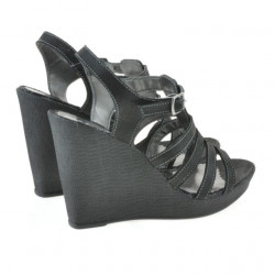 Sandales femme 575 noir satiné