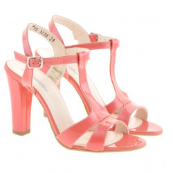 Sandales femme 1239 vernis rouge corail