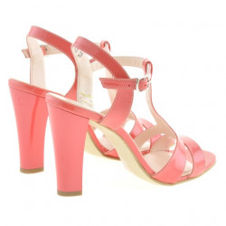Sandales femme 1239 vernis rouge corail