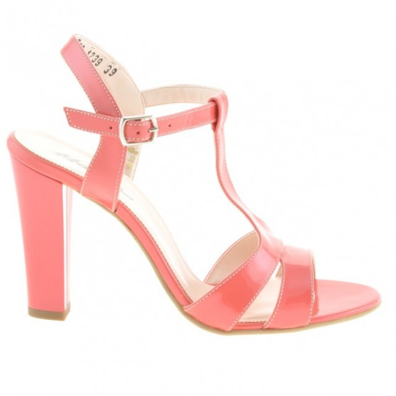 Sandales femme 1239 vernis rouge corail