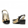 Sandales femme 5013 verni noir+beige