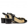 Sandales femme 5013 verni noir+beige