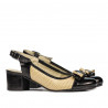 Sandales femme 5013 verni noir+beige