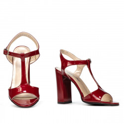 Sandales femme 1258 vernis bordeaux
