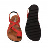 Sandales femme 5076 rouge corail velours