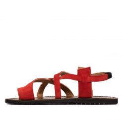 Sandales femme 5076 rouge corail velours