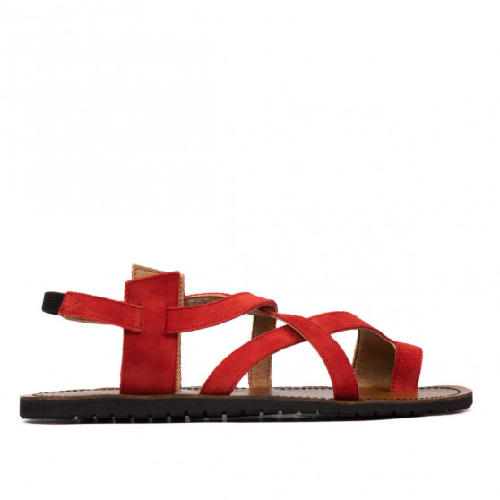 Sandales femme 5076 rouge corail velours Sandales femme 5076 rouge corail velours