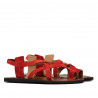 Sandales femme 5076 rouge corail velours