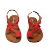 Sandales femme 5076 rouge corail velours