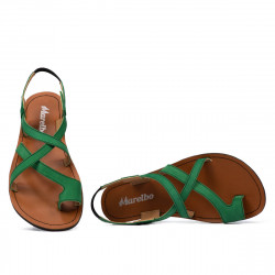 Sandales femme 5076 velours vert