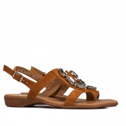 Sandales femme 5073 velours camel