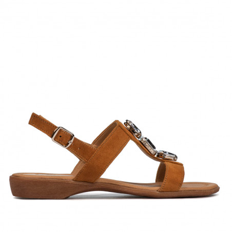 Sandales femme 5073 velours camel
