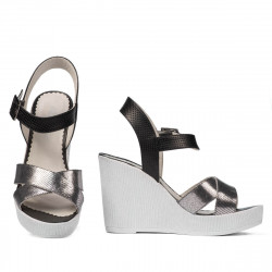 Sandales femme 5081 argent combiné