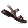 Sandales femme 5075 gris nacré+rouge