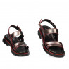 Sandales femme 5075 gris nacré+rouge