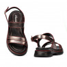 Sandales femme 5075 gris nacré+rouge
