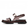 Sandales femme 5075 gris nacré+rouge