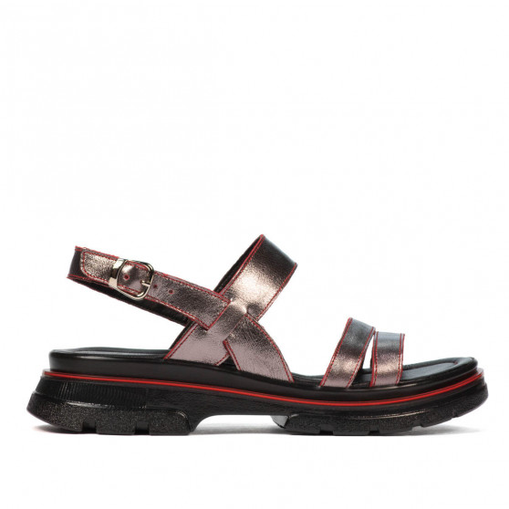 Sandales femme 5075 gris nacré+rouge Sandales femme 5075 gris nacré+rouge