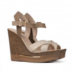 Sandales femme 5078 beige+doré