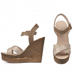 Sandales femme 5078 beige+doré