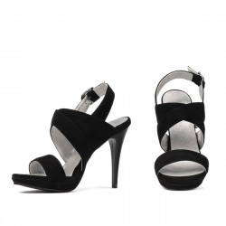 Sandales femme 1286 noir antilope