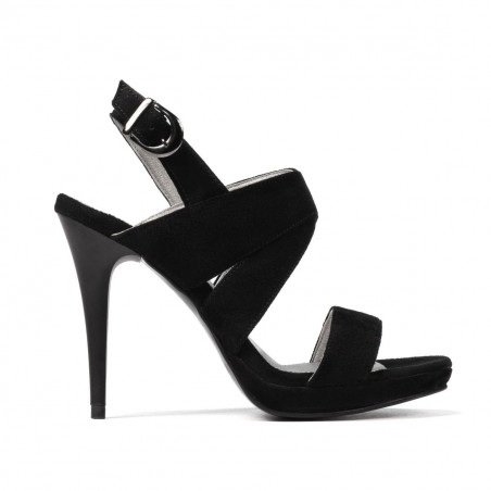 Sandales femme 1286 noir antilope