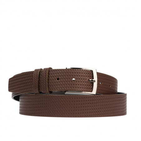 Ceinture homme 53b marron pressé