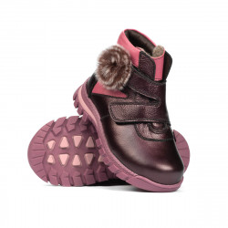 Bottines enfants petits 104c mauve nacré combiné