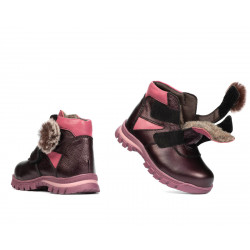 Bottines enfants petits 104c mauve nacré combiné