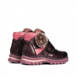 Bottines enfants petits 104c mauve nacré combiné