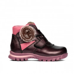 Bottines enfants petits 104c mauve nacré combiné