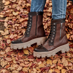 Bottes femme 3358 en marron combiné