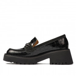 Chaussures décontractées femme 6041 croco noir combiné