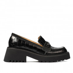 Chaussures décontractées femme 6041 croco noir combiné