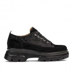 Chaussures décontractées femme 6043 noir velours combiné