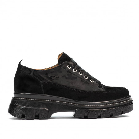 Chaussures décontractées femme 6043 noir velours combiné